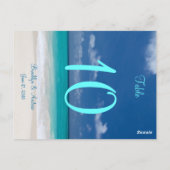 Blue Beach Wedding Tischnummern (Rückseite)