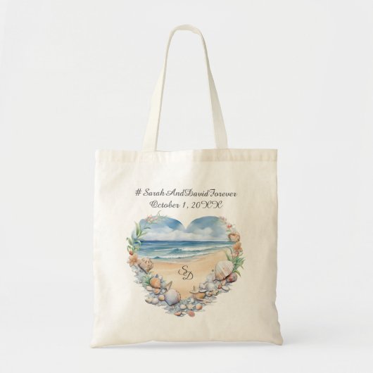 Blue Beach Wedding Tragetasche (Vorne)