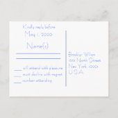 Blue Beach Wedding UAWG Postkarten (Rückseite)