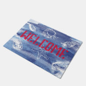 Blue Beach Willkommen Fußmatte (Schrägansicht)