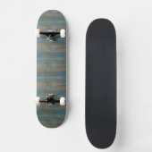 Blue Beach Wood Texture Skateboard (Vorderseite)