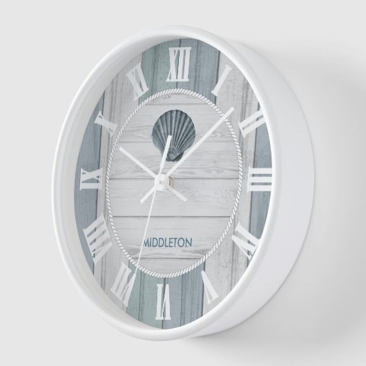 Blue Beach Wood Uhr (Winkel)