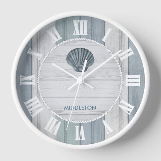 Blue Beach Wood Uhr (Vorderseite)