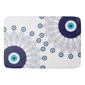 Blue Beachy Boho Evil Eye Mandala Muster Badezimme Badematte (Vorderseite)