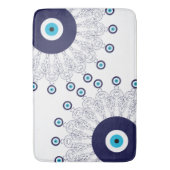 Blue Beachy Boho Evil Eye Mandala Muster Badezimme Badematte (Vorderseite Vertikal)