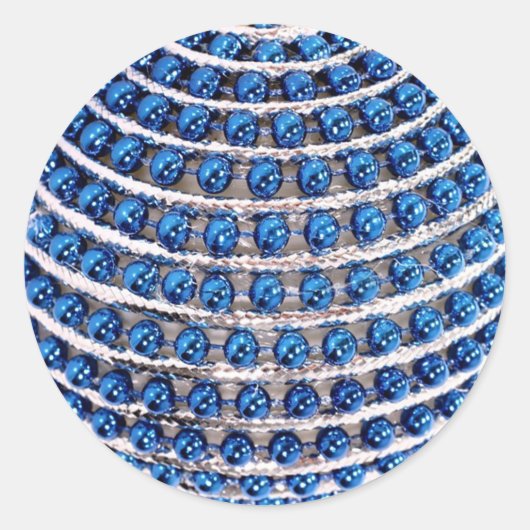 Blue Beaded Ornament Sticker (Vorderseite)