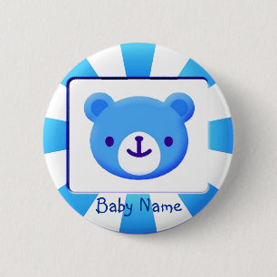 Blue Bear Baby Button