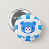 Blue Bear Baby Button (Vorne & Hinten)