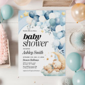 Blue Bear Baby Dusche Einladung