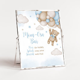 Blue Bear Baby Dusche Mama Osa Bar Poster