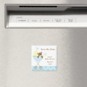 Blue Bear Baby Dusche Save the Date Magnet (In Situ (Geschirrspüler))