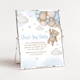 Blue Bear Baby Dusche Say Baby nicht Poster