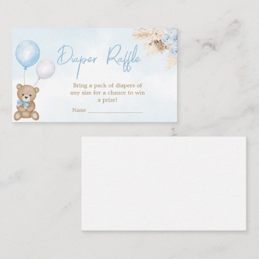 Blue Bear Baby Duschkabine Windelwanne warten Begleitkarte (Vorne/Hinten)