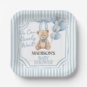Blue Bear Baby Shower  Pappteller (Vorderseite)