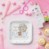 Blue Bear Ballon Bearly Wait Baby Dusche Pappteller (Party)