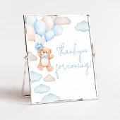 Blue Bear Balloon Baby Dusche Danke für Ihr Kommen Poster