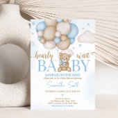 Blue Bear Balloon Baby Dusche Einladung