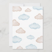 Blue Bear Balloon Baby Dusche Einladung (Rückseite)