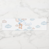 Blue Bear Balloon Baby Dusche Wasserflaschenetikett (Einzelnes Label)