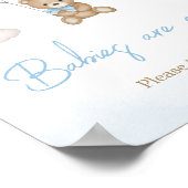 Blue Bear Balloon Baby Shower Babys sind süß Poster (Ecke)