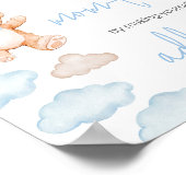 Blue Bear Balloon Baby Shower Envelope Station Poster (Ecke)