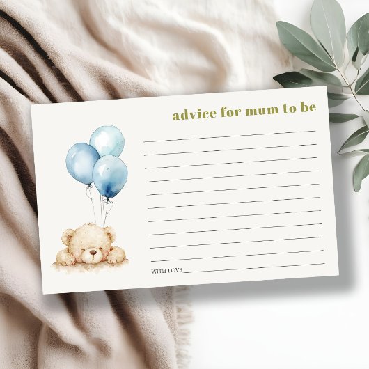 Blue Bear Balloon Ratschlag für Mama Baby Dusche