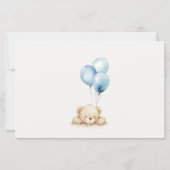 Blue Bear Balloon Ratschlag für Mama Baby Dusche (Rückseite)