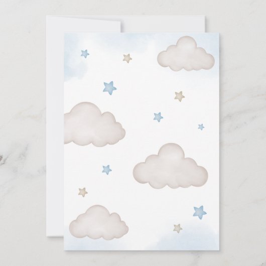 Blue Bear Balloons Baby Dusche Einladung (Rückseite)