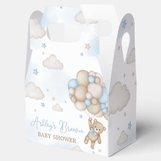 Blue Bear Balloons Baby Dusche Geschenkschachtel (Geöffnet)