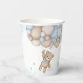 Blue Bear Balloons Baby Dusche Pappbecher (Rückseite)