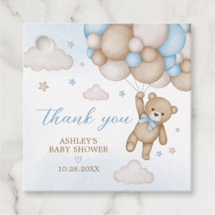 Blue Bear Balloons Baby Dusche Square Geschenkanhänger