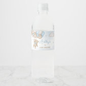 Blue Bear Balloons Baby Dusche Wasserflaschenetikett (Vorderseite)