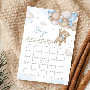 Blue Bear Balloons Baby Showdusche Bingo Spiel