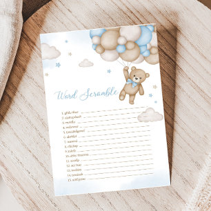 Blue Bear Balloons Baby Showroom Word Scramble Spi