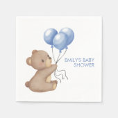 Blue Bear Balloons Boy Baby Dusche Serviette (Vorderseite)