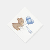 Blue Bear Balloons Boy Baby Dusche Serviette (Ecke)