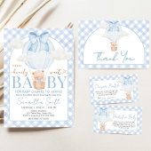 Blue Bear Bearly Wait Baby Shower Einladung