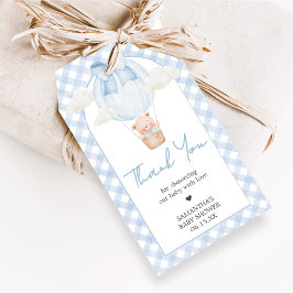 Blue Bear Bearly Wait Baby Shower Favor Tags Geschenkanhänger