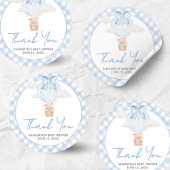 Blue Bear Bearly Wait Baby Shower  Runder Aufkleber