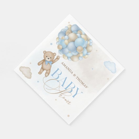 Blue Bear Boy Baby Dusche Serviette (Ecke)