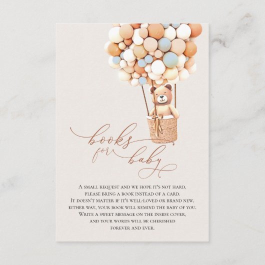 Blue Bear Display and Books Enclosure Card Begleitkarte (Rückseite)