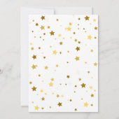 Blue Bear Gold Stars über der Mond Baby Dusche Einladung (Rückseite)