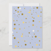Blue Bear Gold Stars über der Mond Baby Dusche Einladung (Rückseite)