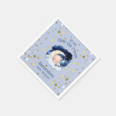 Blue Bear Gold Stars über der Mond Baby Dusche Serviette (Ecke)