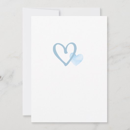 Blue Bear Hot Air Ballon Babydusche Einladung (Rückseite)