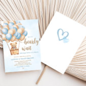 Blue Bear Hot Air Ballon Babydusche Einladung