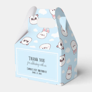 Blue Bear Panda Kawaii 1. Geburtstag Geschenkschachtel