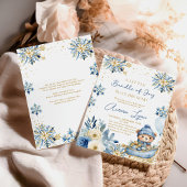 Blue Bear Weihnachts Winter Boy Baby Dusche Einladung