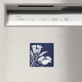 Blue Beardsley Poppies Magnet (In Situ (Geschirrspüler))