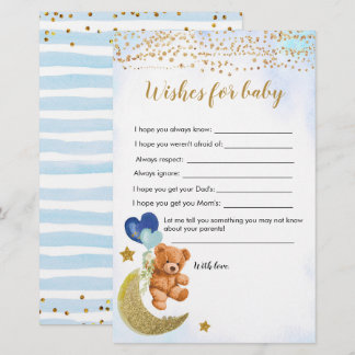 Blue Bearly Baby Dusche Wünsche für Baby
